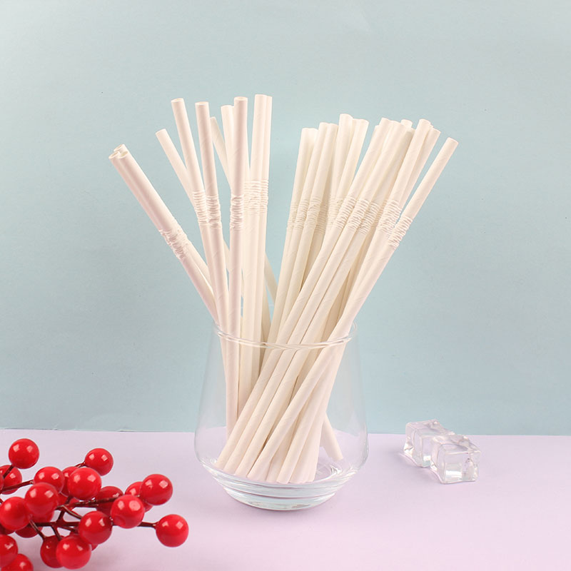 Biodegradable elbow paper straw-white