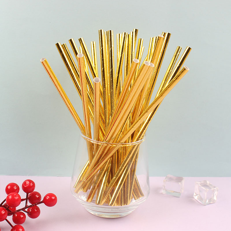 Biodegradable paper straw-Gold